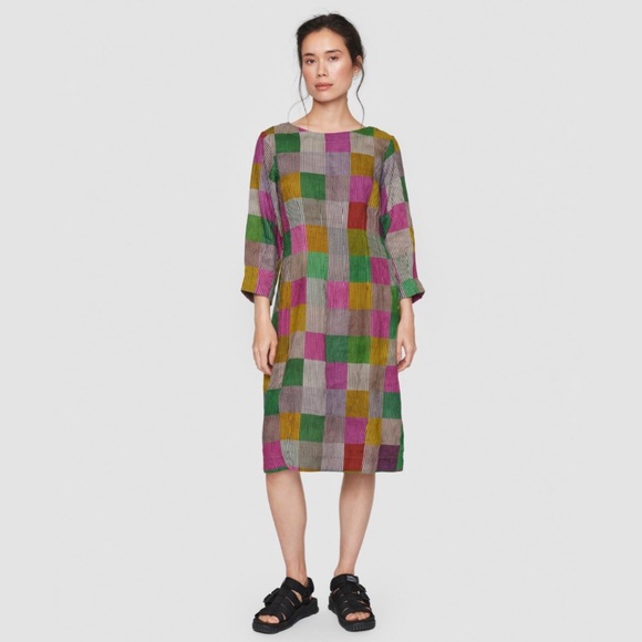 BITTE KAI RAND Chinese Chequers Babydoll Linen Dress Wearable Art Feminine - Picture 1 of 8